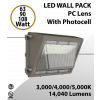 LED Wall Pack PC Lens 63/90/108W 3000K/4000K/5000K w/Photocel